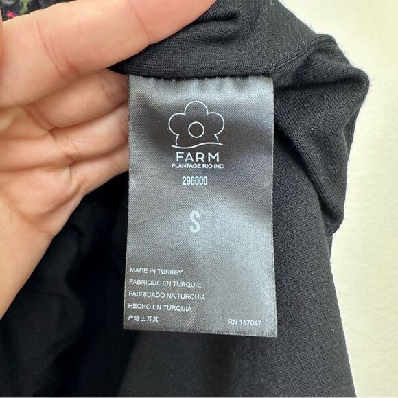 FARM Rio Leopard Print Jersey Sheath Dress in Black Ikat-Dyed Size S - Picture 8 of 13